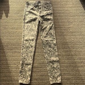 Zara High Waist Stretchy Leopard Pattern Jeans